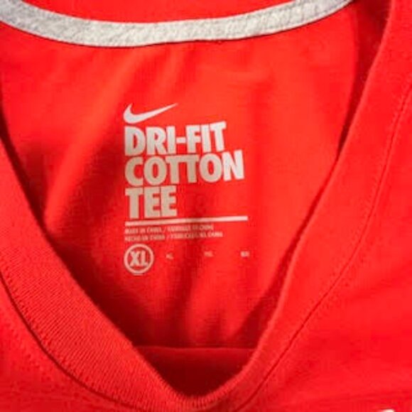 Nike Women’s Dri-Fit Cotton Tee Red Practice Made Perfect T-Shirt XL - Picture 5 of 9